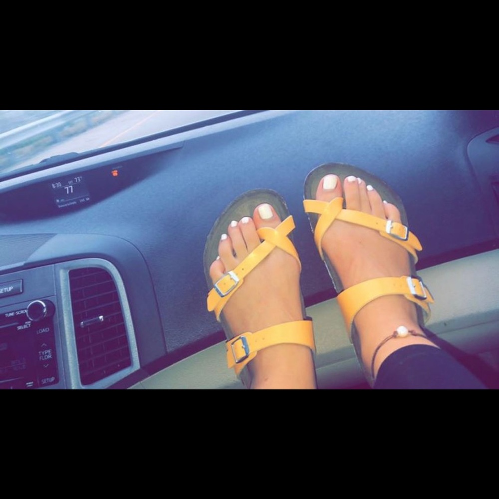 Yellow Birkenstock’s